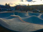 new skate park at sunset