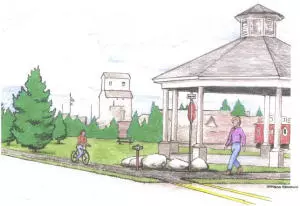 Drawing of a park